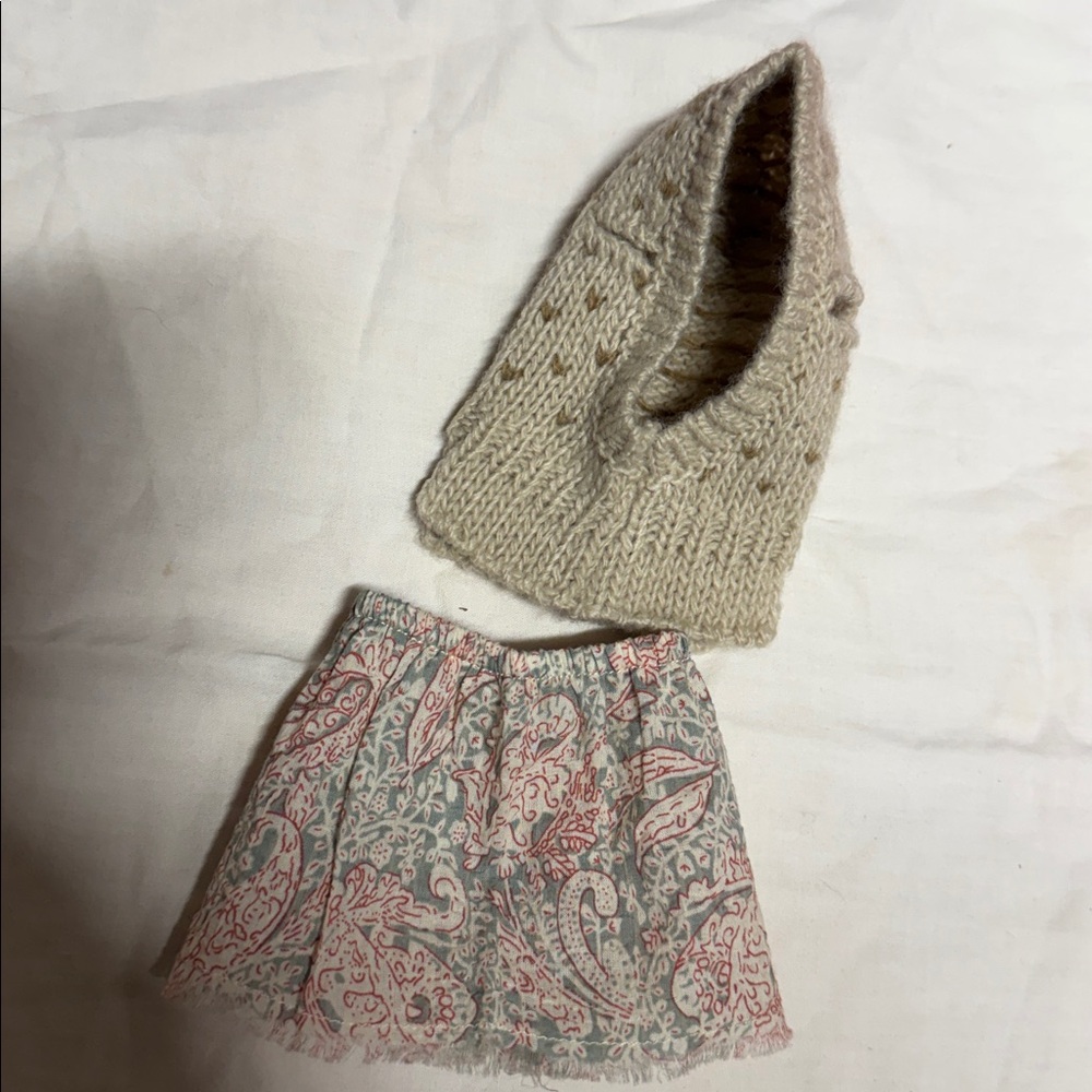 Maileg Danish Best friend clothing kitty Puppy Supply Knit Hat Balaclava skirt